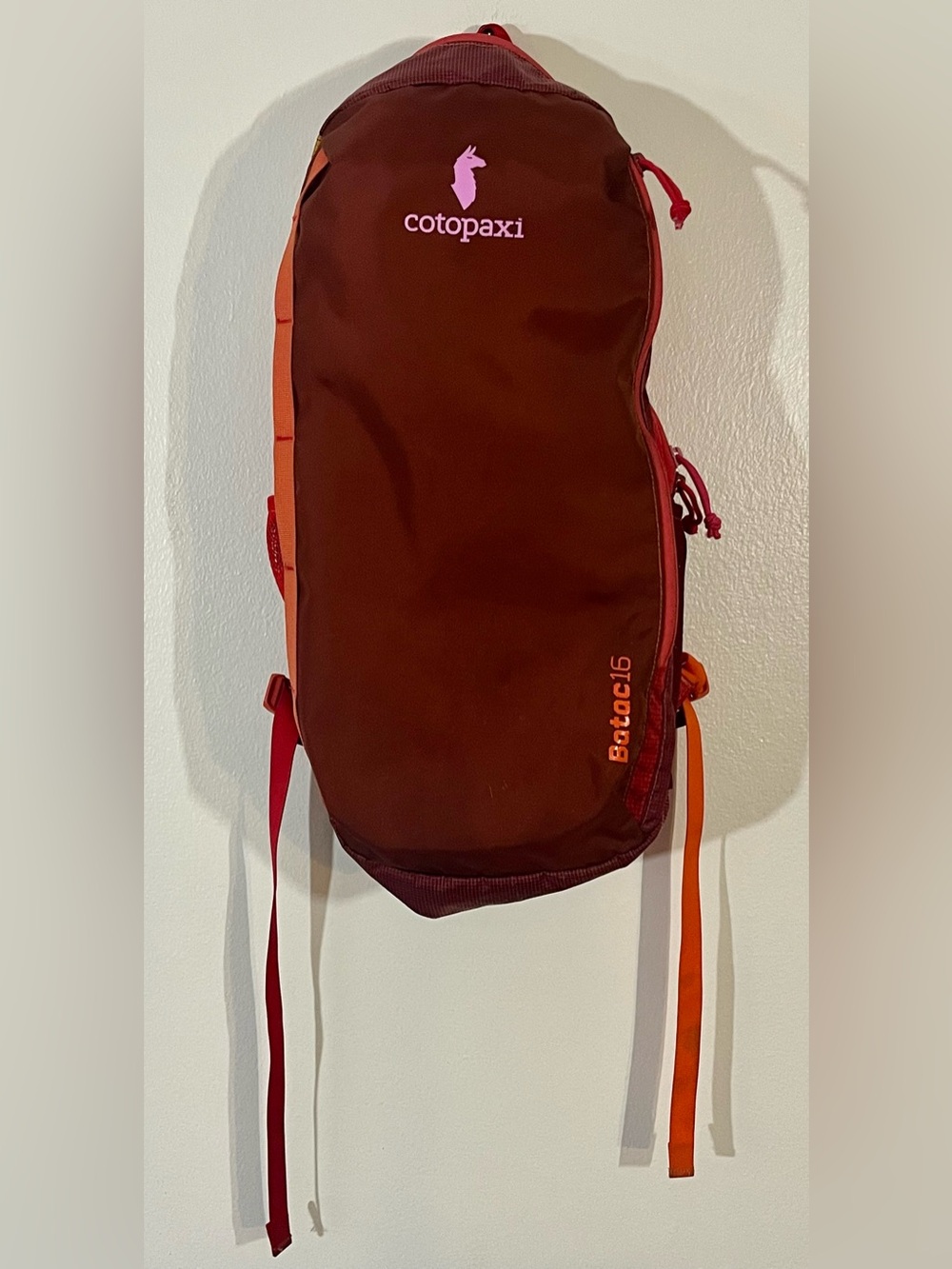 Cotopaxi Batac 16L Backpack in Burgundy,  Red, Orange, Pink & Yellow